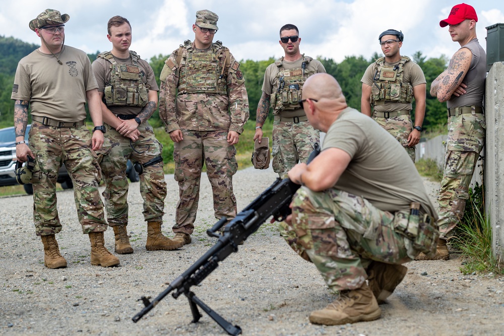 109th Security Forces airmen hone weapons skills for deployment.