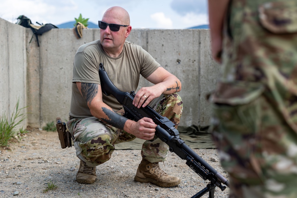 109th Security Forces airmen hone weapons skills for deployment.