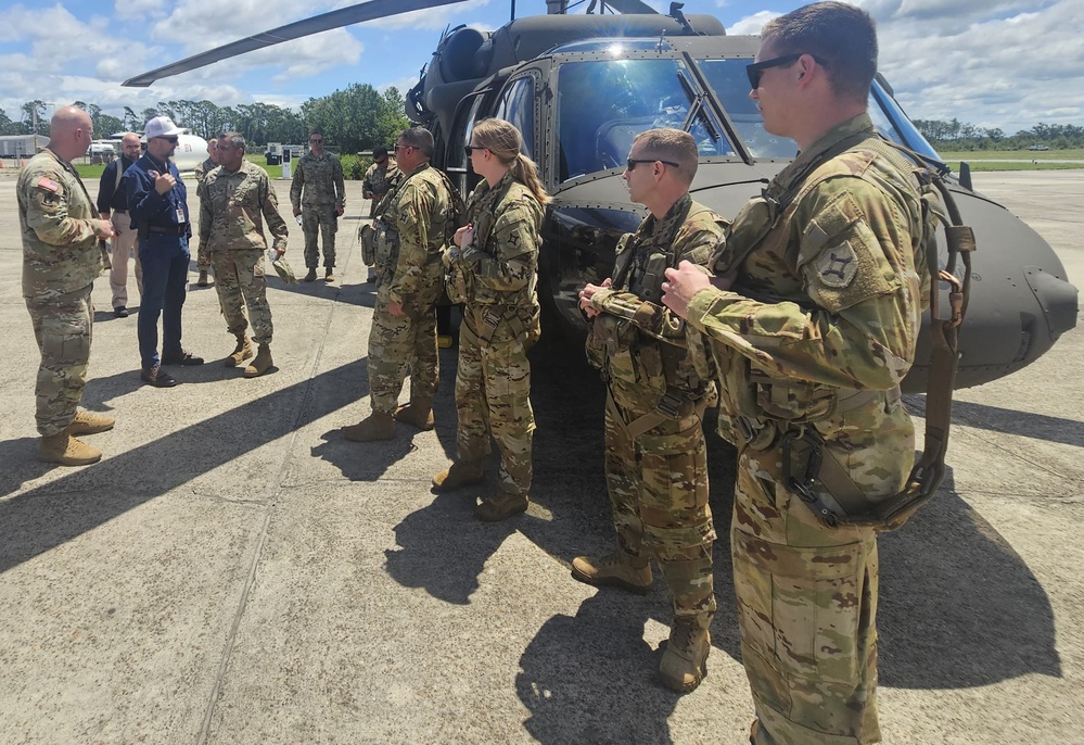 Maj. Gen. Haas Prepares to Board Black Hawk for Damage Assessment Tour