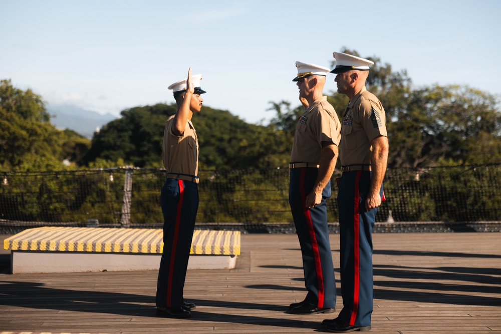 3d MLR Marines meritoriously promote and reenlist