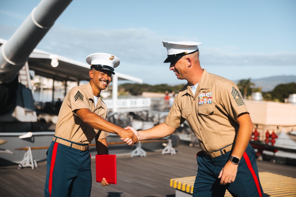 3d MLR Marines meritoriously promote and reenlist