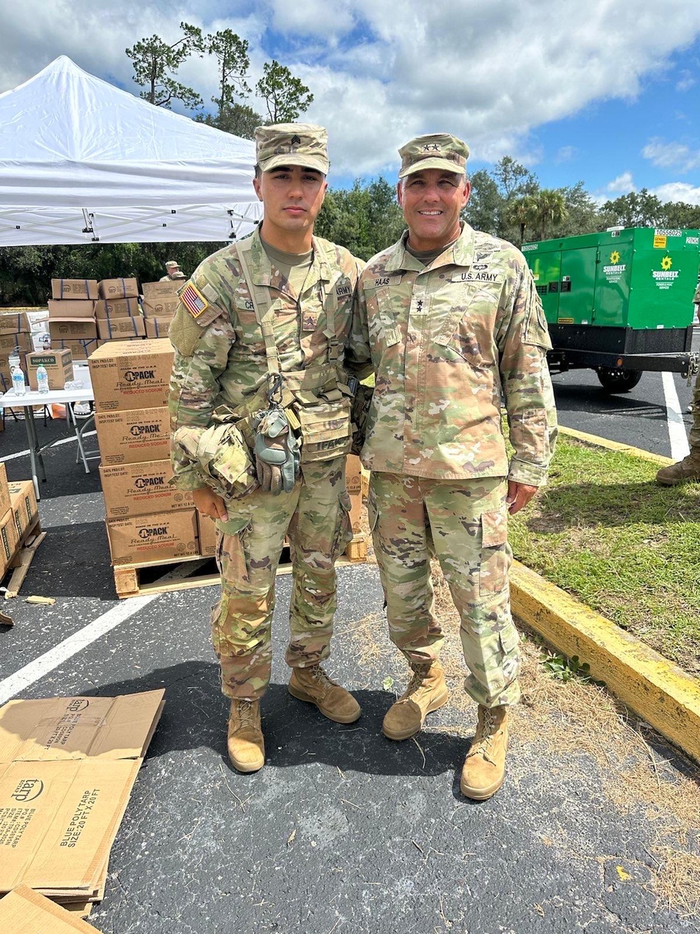 Maj. Gen. Haas Thanks Soldier for Dedication During Relief Efforts