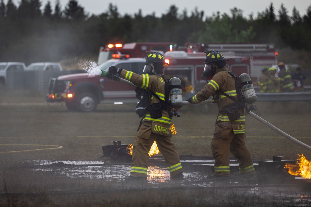 Army firefighter emergency response training at Northern Strike 24-2