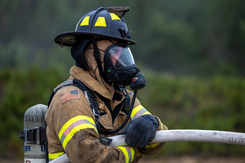 Army firefighter emergency response training at Northern Strike 24-2