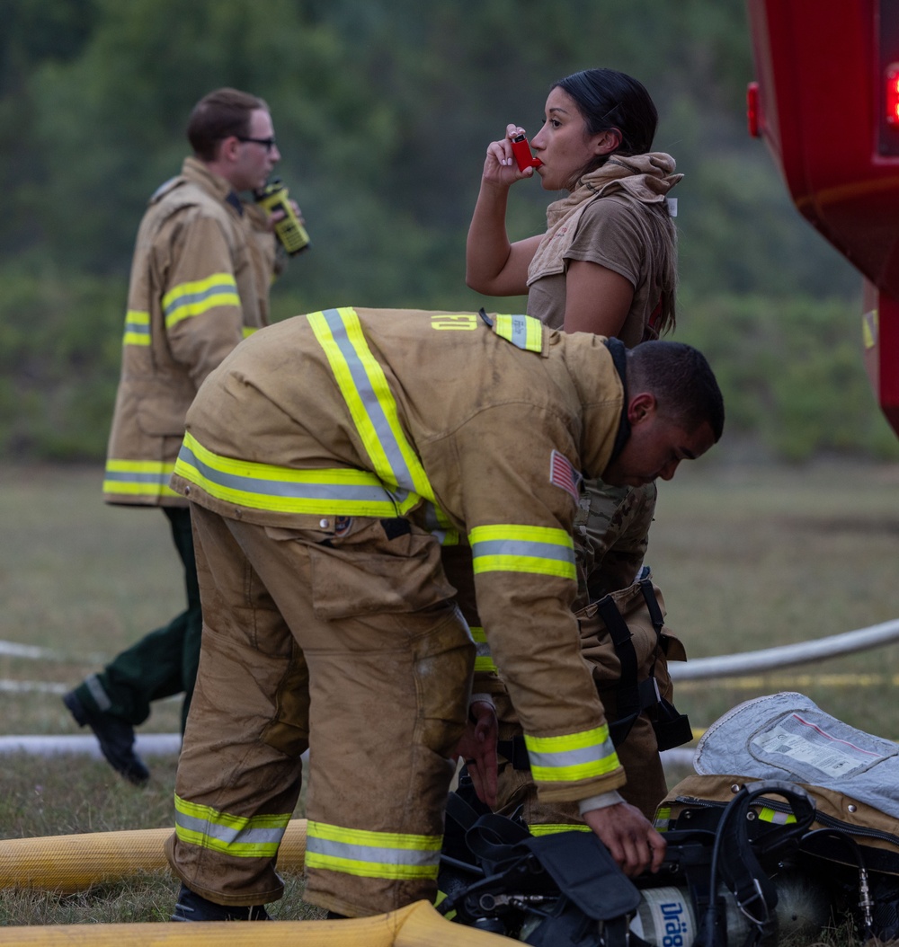 Army firefighter emergency response training at Northern Strike 24-2