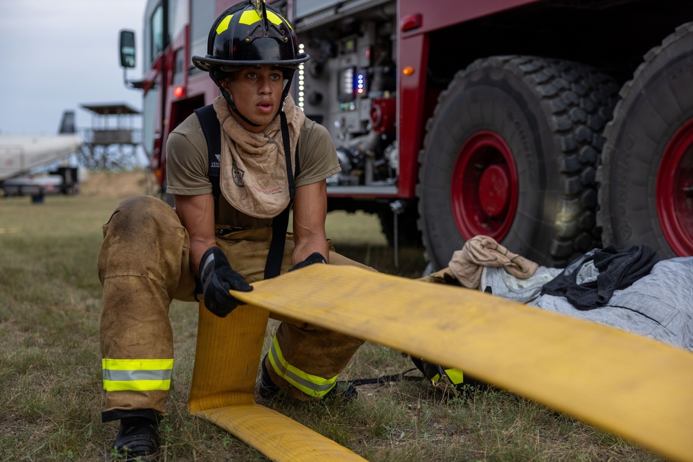 Army firefighter emergency response training at Northern Strike 24-2