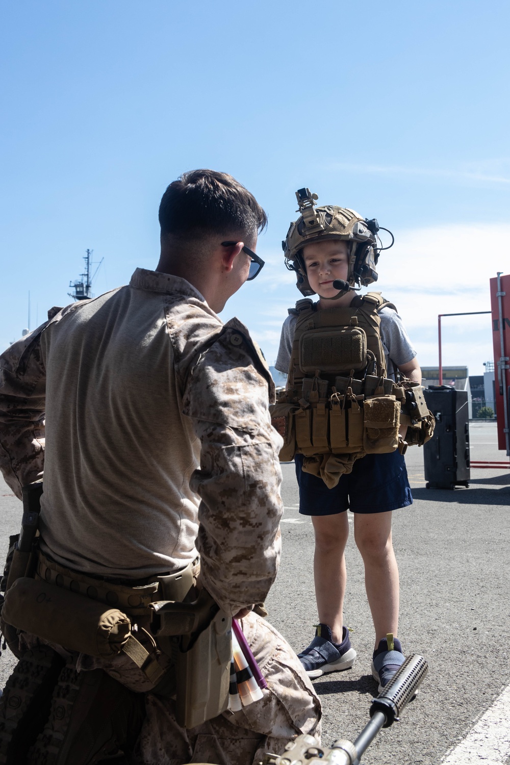 U.S. Marines set up static display during Seafair