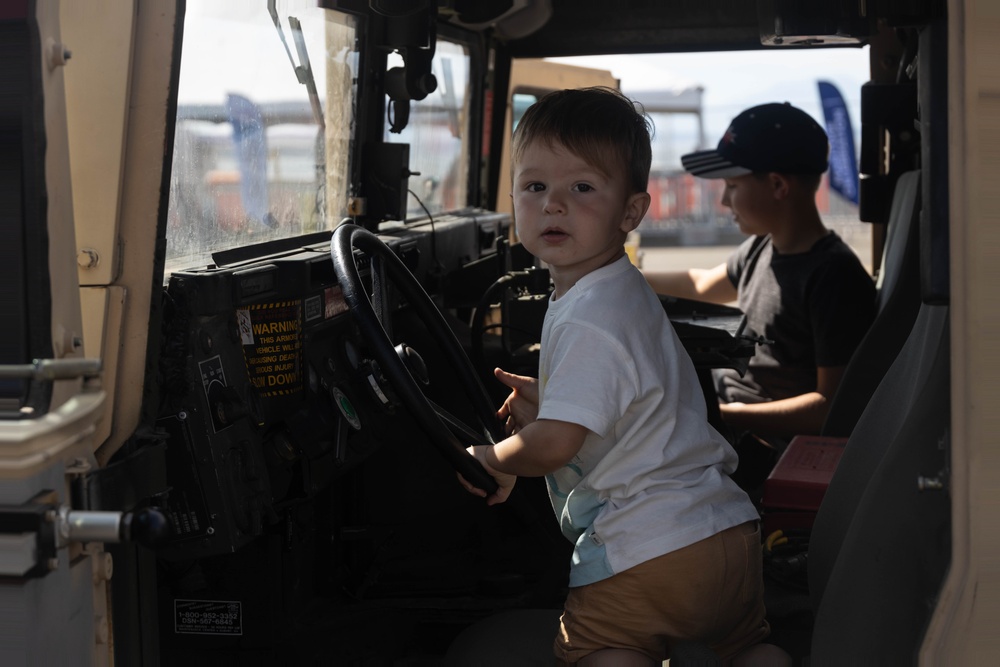 U.S. Marines set up static display during Seafair