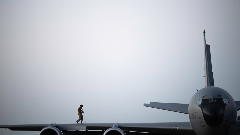 MacDill and Fairchild maintenance crews launch KC-135s during Bamboo Eagle 24-3