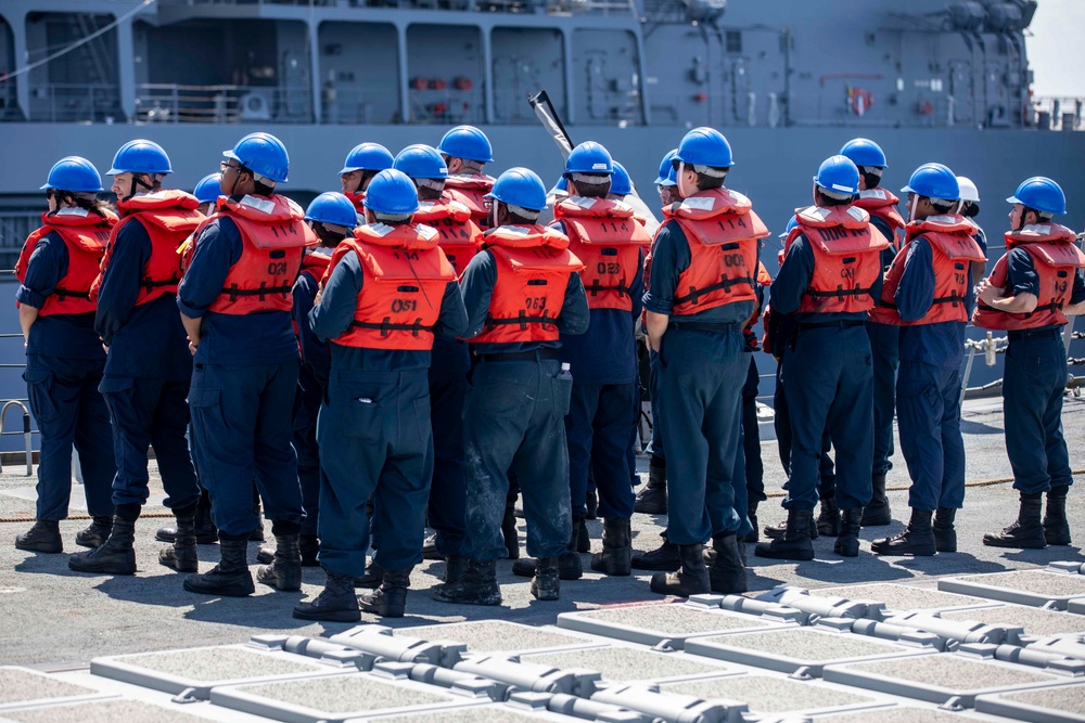 USS Ralph Johnson Conducts Replenishment at Sea with JMSDF Ship JS Mashu