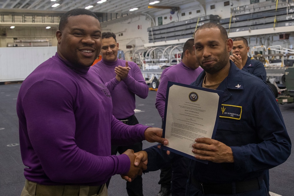 Frocking Ceremony Aboard USS Tripoli