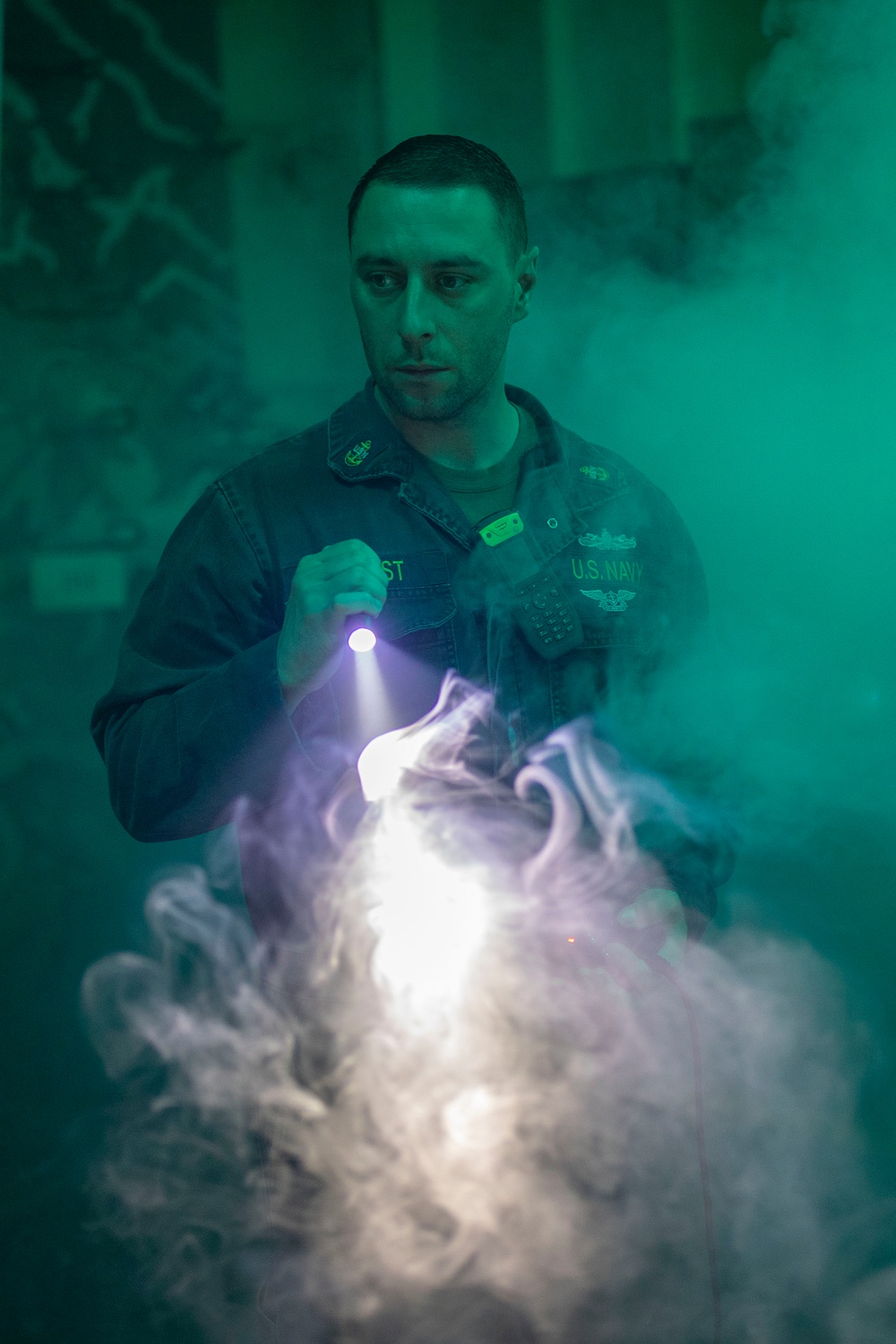 USS Tripoli Sailors Conduct Mass Egress Drill