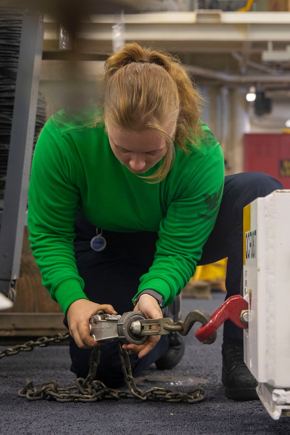 USS Tripoli Flight Deck Tractor Maintenance