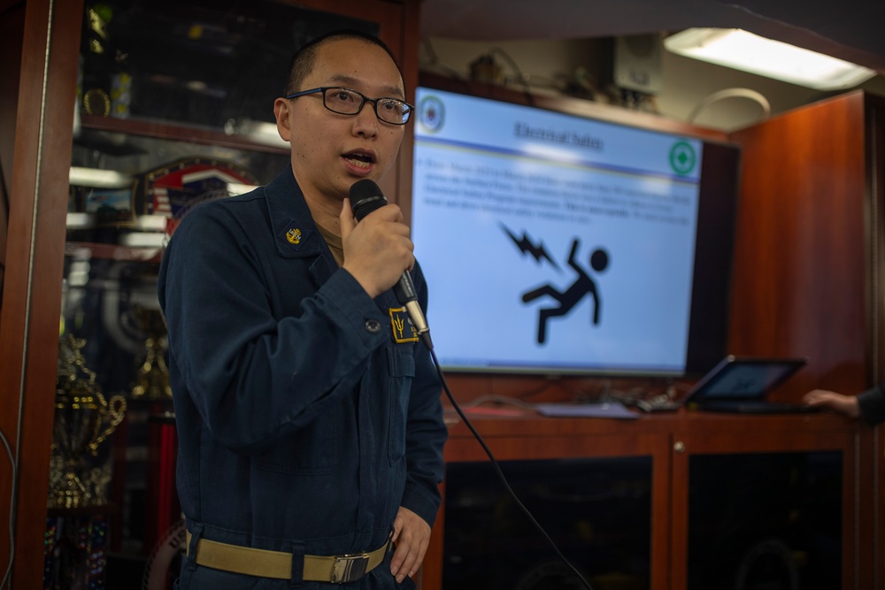 USS Tripoli Berthing Inspection, Electrical Safety Training