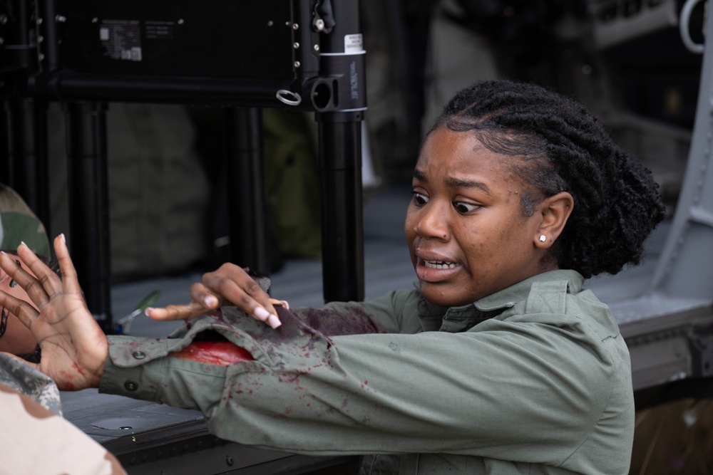 Simulated Aircraft crash unites military with civilian firefighter and medical for training during Northern Strike 24-2