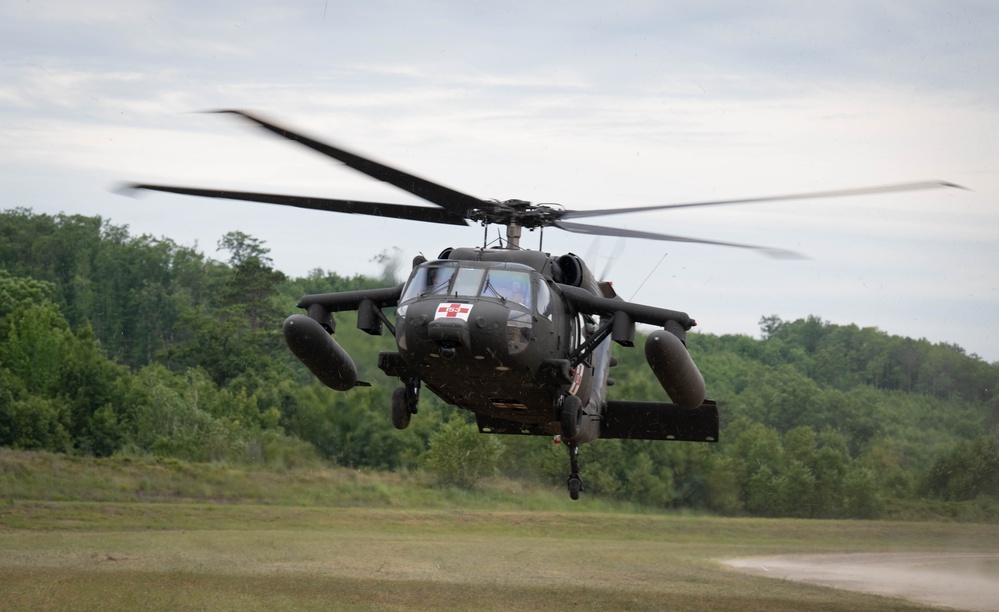 Simulated Aircraft crash unites military with civilian firefighter and medical for training during Northern Strike 24-2