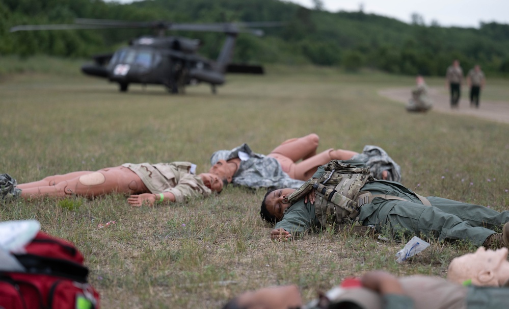 Simulated Aircraft crash unites military with civilian firefighter and medical for training during Northern Strike 24-2