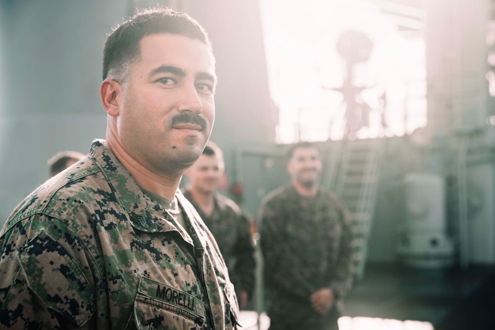 Marines First, Brothers Always: 15th MEU Marine Promotes Twin Brother During Deployment