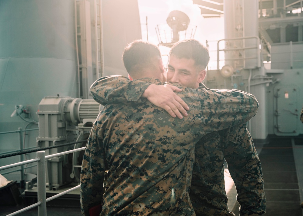 Marines First, Brothers Always: 15th MEU Marine Promotes Twin Brother During Deployment