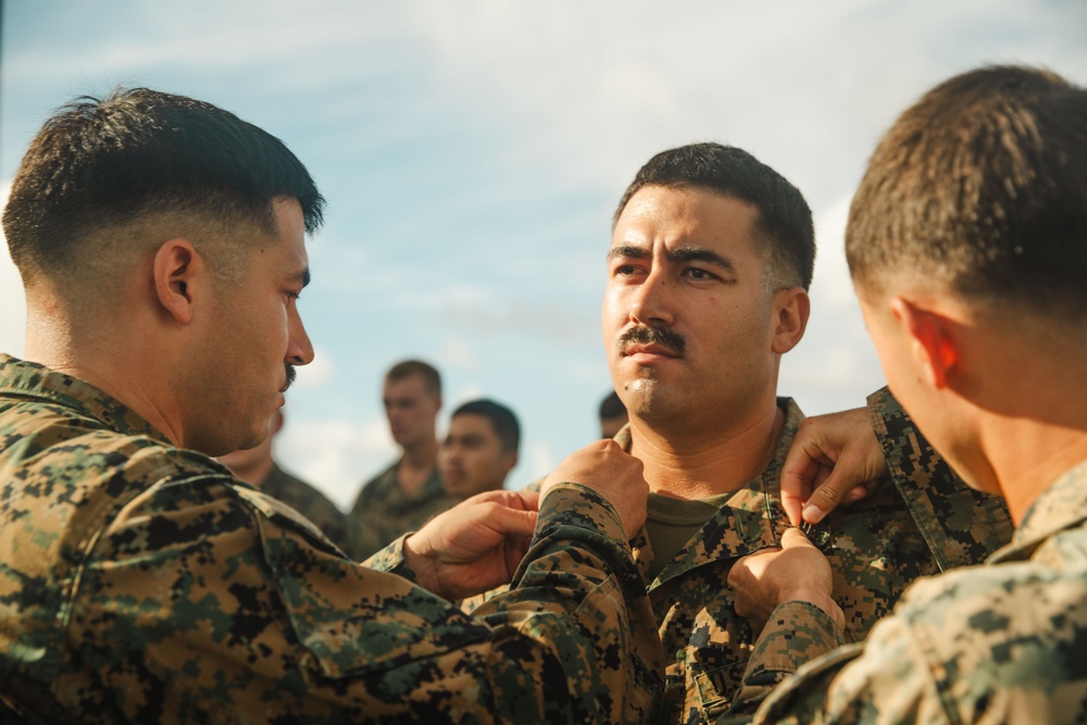 Marines First, Brothers Always: 15th MEU Marine Promotes Twin Brother During Deployment