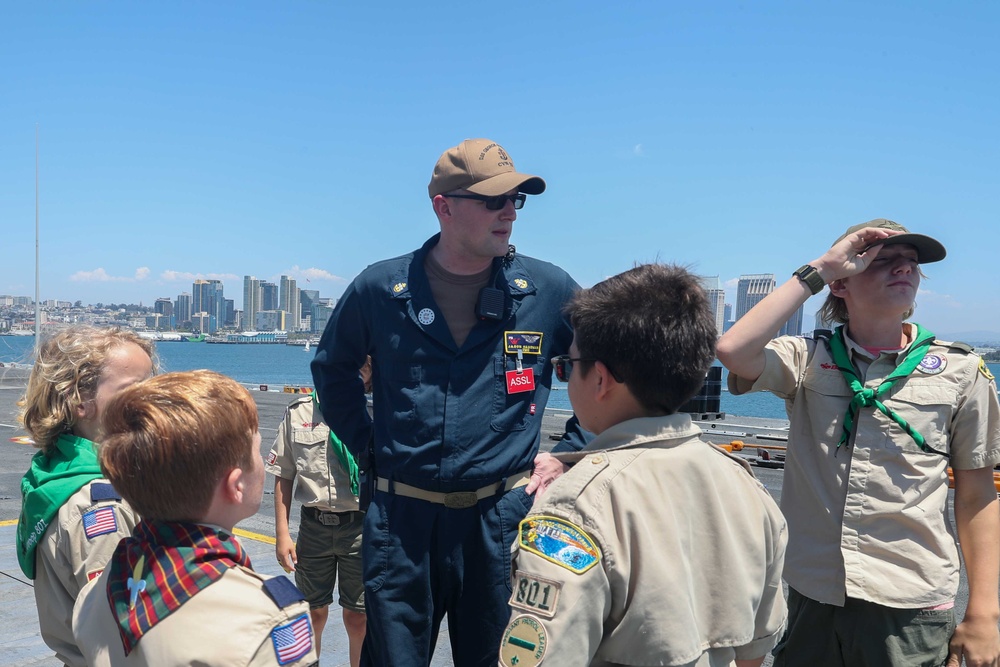 Boy Scouts take a tour aboard USS George Washington