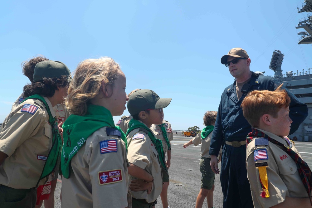 Boy Scouts take a tour aboard USS George Washington
