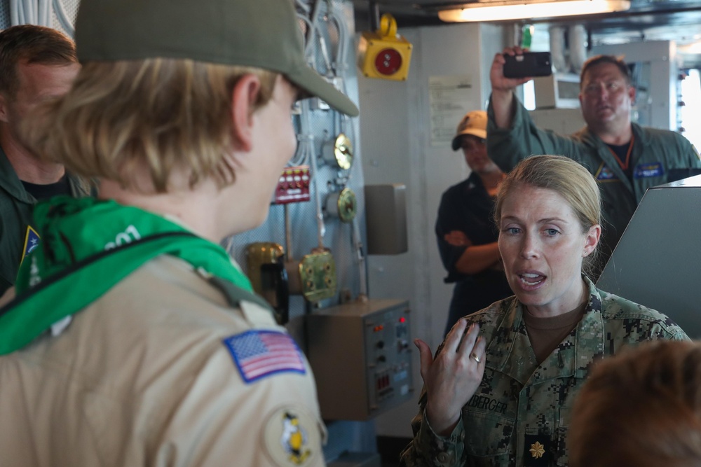 Boy Scouts take a tour aboard USS George Washington