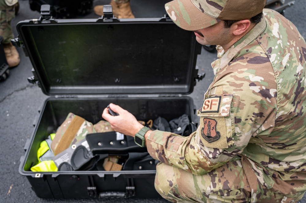 Photo of 116th Security Forces Squadron preparing for potential response to Hurricane Debby
