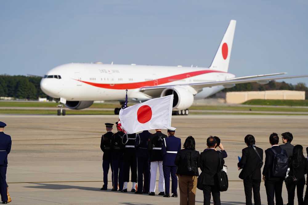 Japanese Prime Minister Arrives to Joint Base Andrews