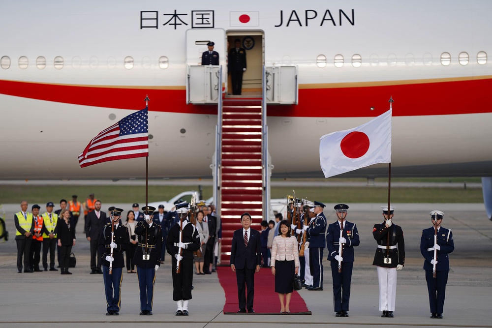 Japanese Prime Minister Arrives to Joint Base Andrews