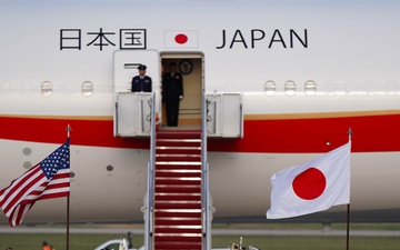 Japanese Prime Minister Arrives to Joint Base Andrews