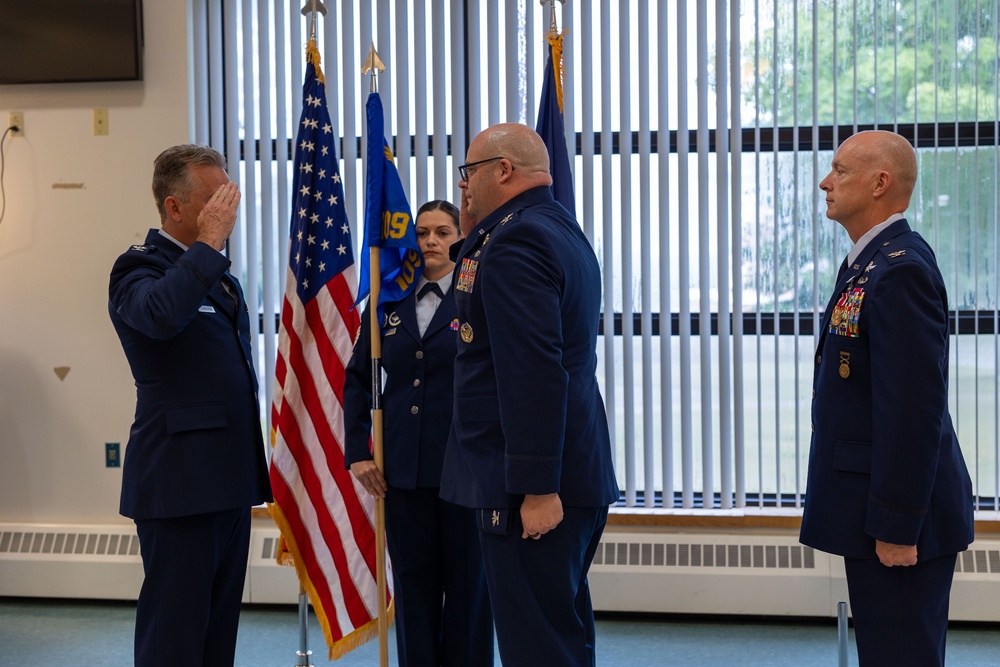 Colonel Mark Wernersbach assumes command of 109th Mission Support Group from outgoing commander Colonel Eric Underhill.