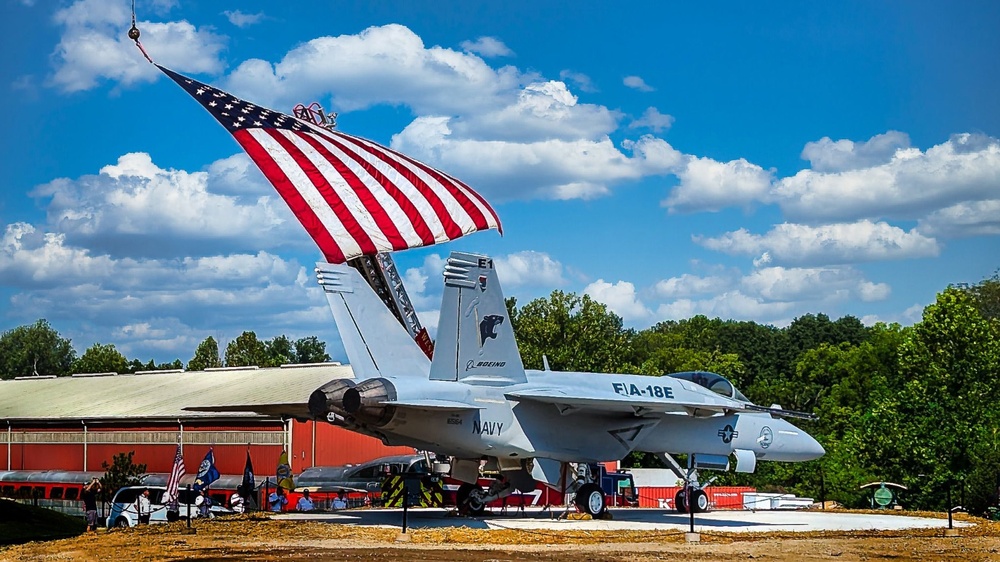 The National Museum of Transportation dedicated its newest display Saturday, Aug. 3: a first-production Boeing F/A-18 Super Hornet.