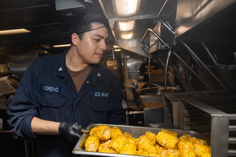 Sailors Prepare Dinner for Crew