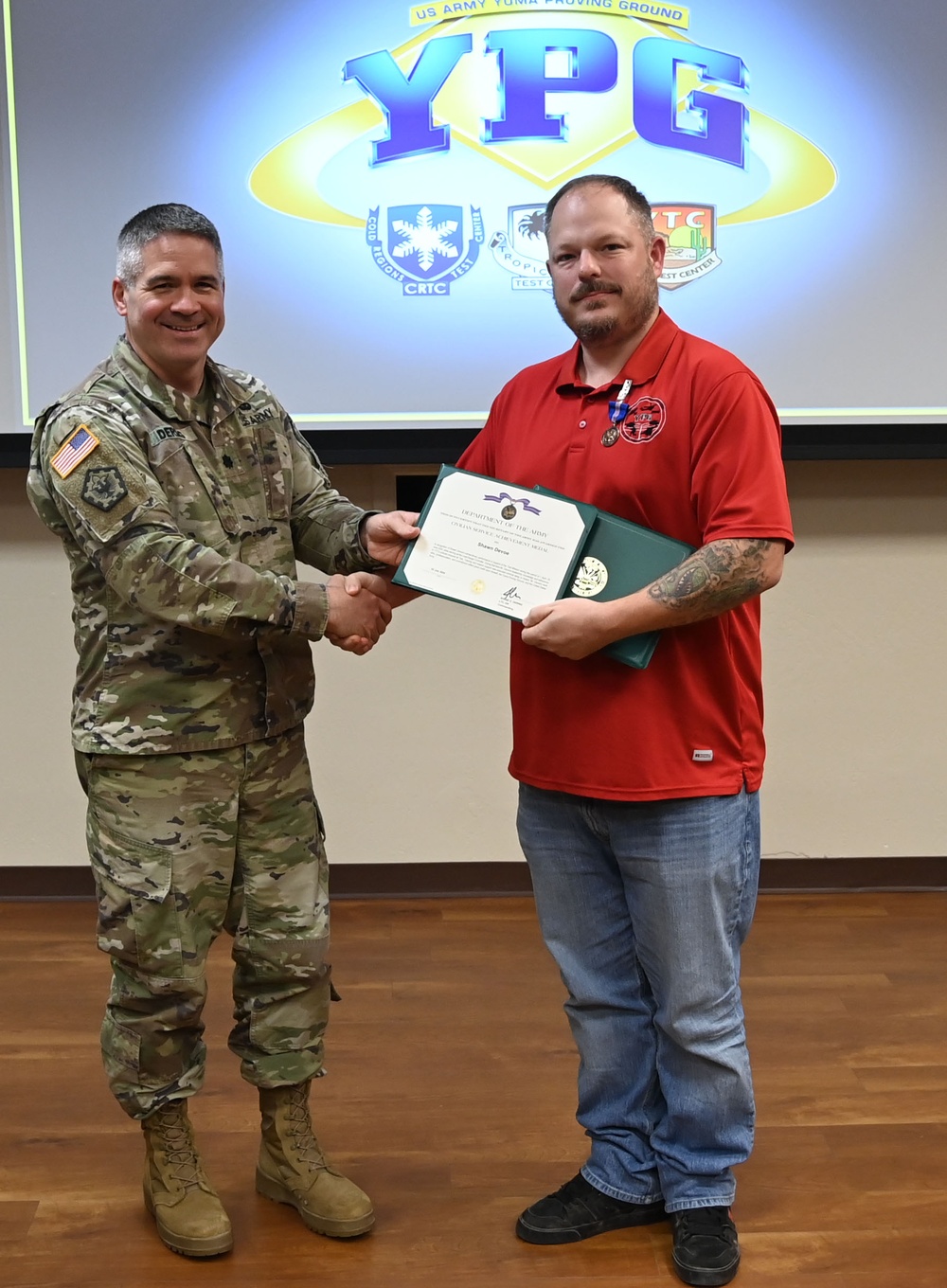 U.S. Army Yuma Test Center Employee of the Third Quarter for Mission Support