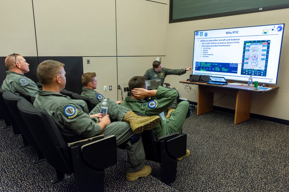 185th Air Refueling Wing Airmen learn to use the RTIC aboard the KC-135R Stratotanker