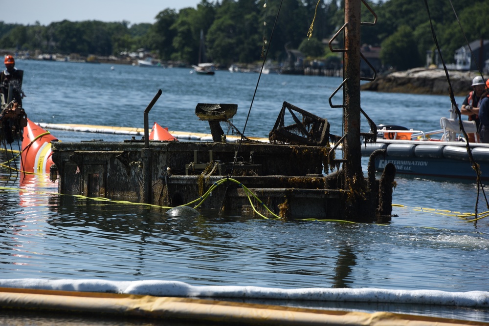 Coast Guard Oversees Salvage Operations for Sunken Jacob Pike