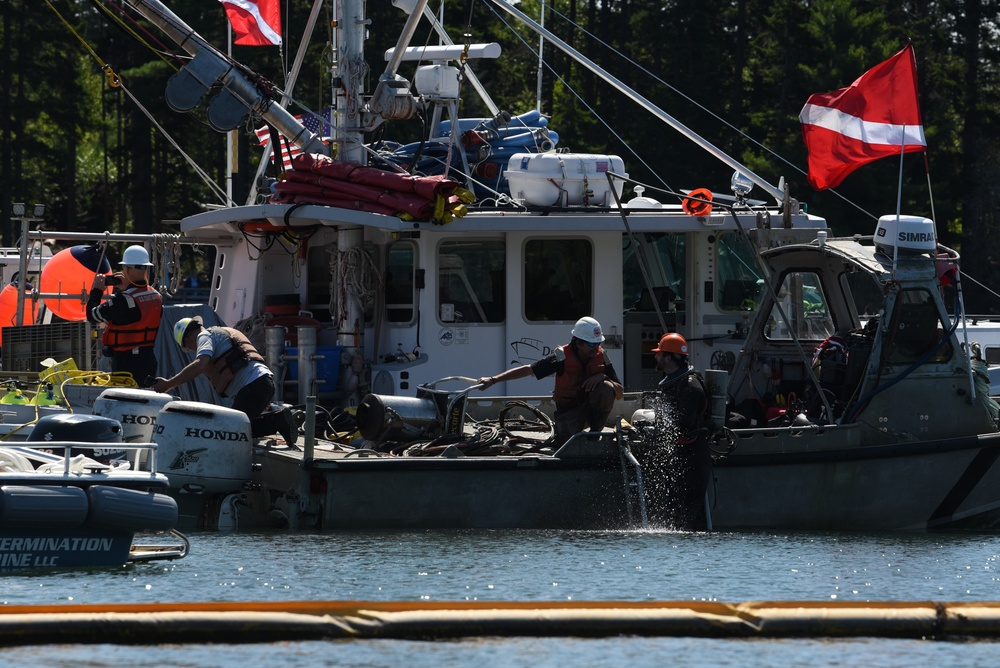 Coast Guard Oversees Salvage Operations for Sunken Jacob Pike