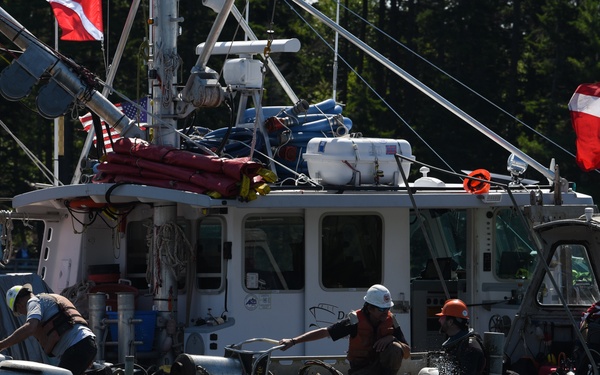 Coast Guard Oversees Salvage Operations for Sunken Jacob Pike