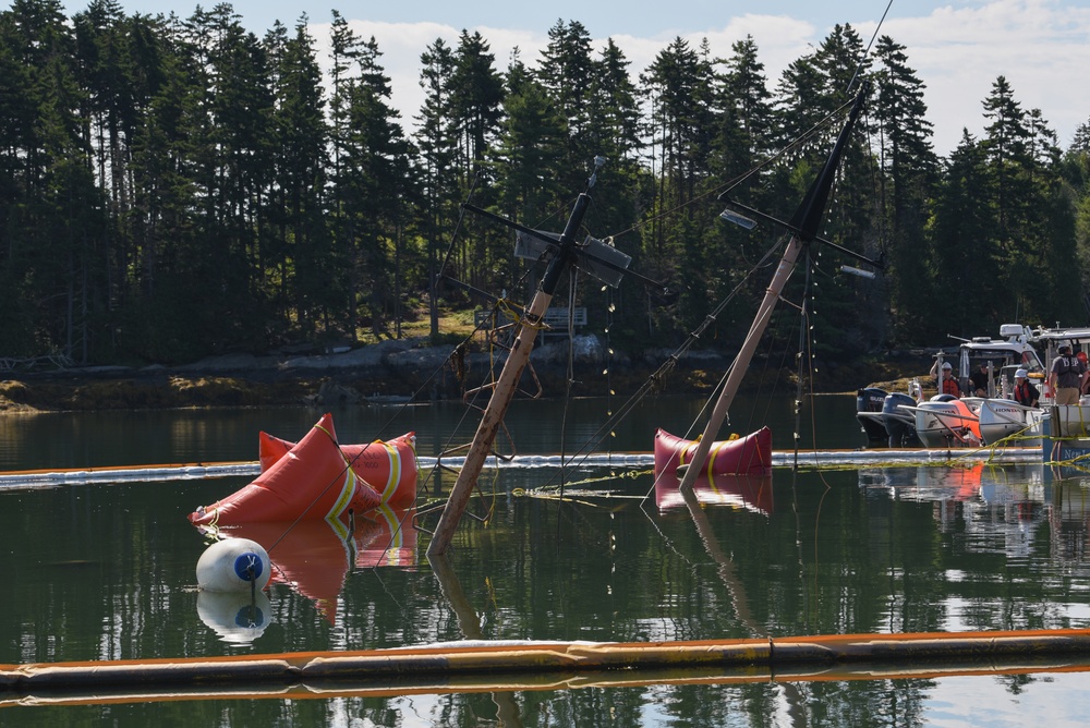 Coast Guard Oversees Salvage Operations for Sunken Jacob Pike