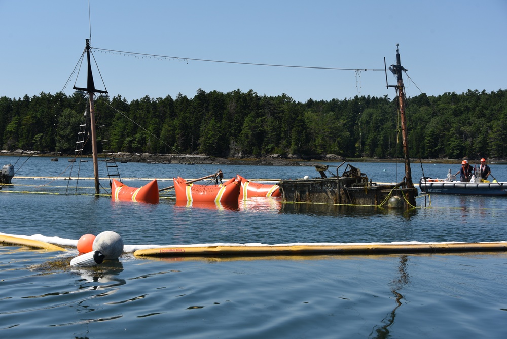 Coast Guard Oversees Salvage Operations for Sunken Jacob Pike