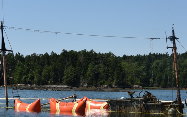 Coast Guard Oversees Salvage Operations for Sunken Jacob Pike