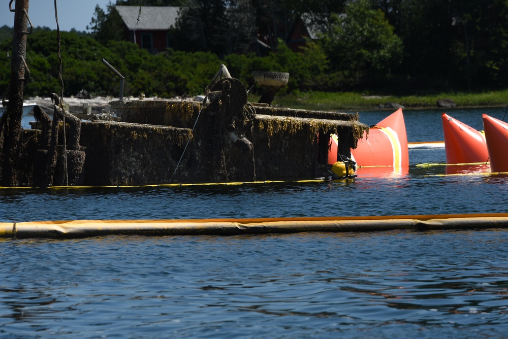 Coast Guard Oversees Salvage Operations for Sunken Jacob Pike