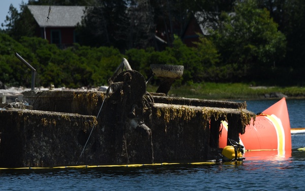 Coast Guard Oversees Salvage Operations for Sunken Jacob Pike