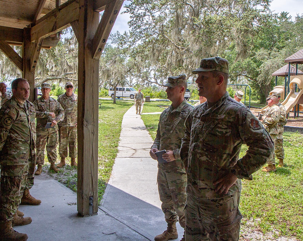 Senior Florida National Guard leaders conduct command visit with Airmen after Hurricane Debby