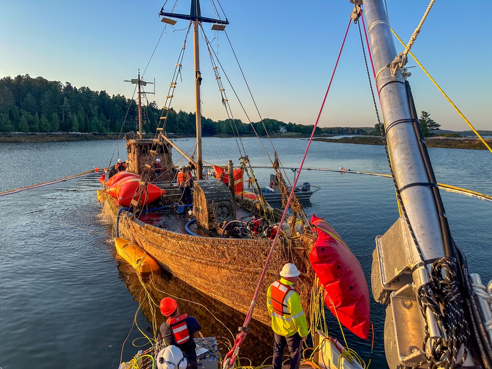 Wrecked vessel refloated in New Meadows River