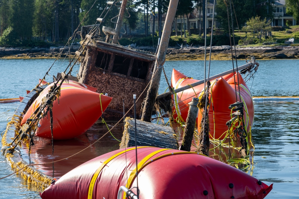 Wrecked vessel refloated in New Meadows River