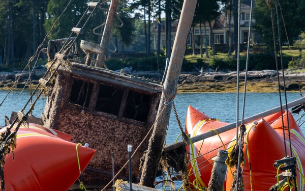 Wrecked vessel refloated in New Meadows River