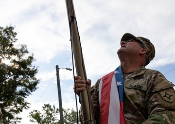 868th Engineer Co. Sets Up POD and Raises Flag in Suwannee County