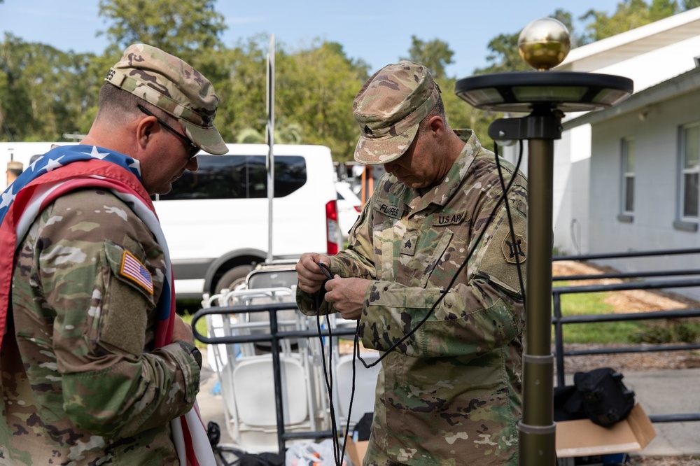 868th Engineer Co. Sets Up POD and Raises Flag in Suwannee County